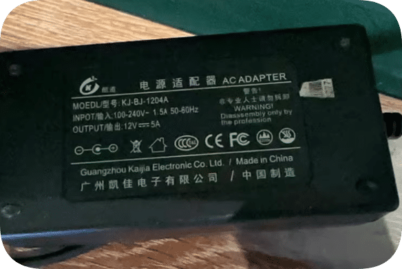 *Brand NEW* Suitable for Kudao/Kaijia KJ-BJ-1204A power adapter 12V5A round port charger cable power supply ca